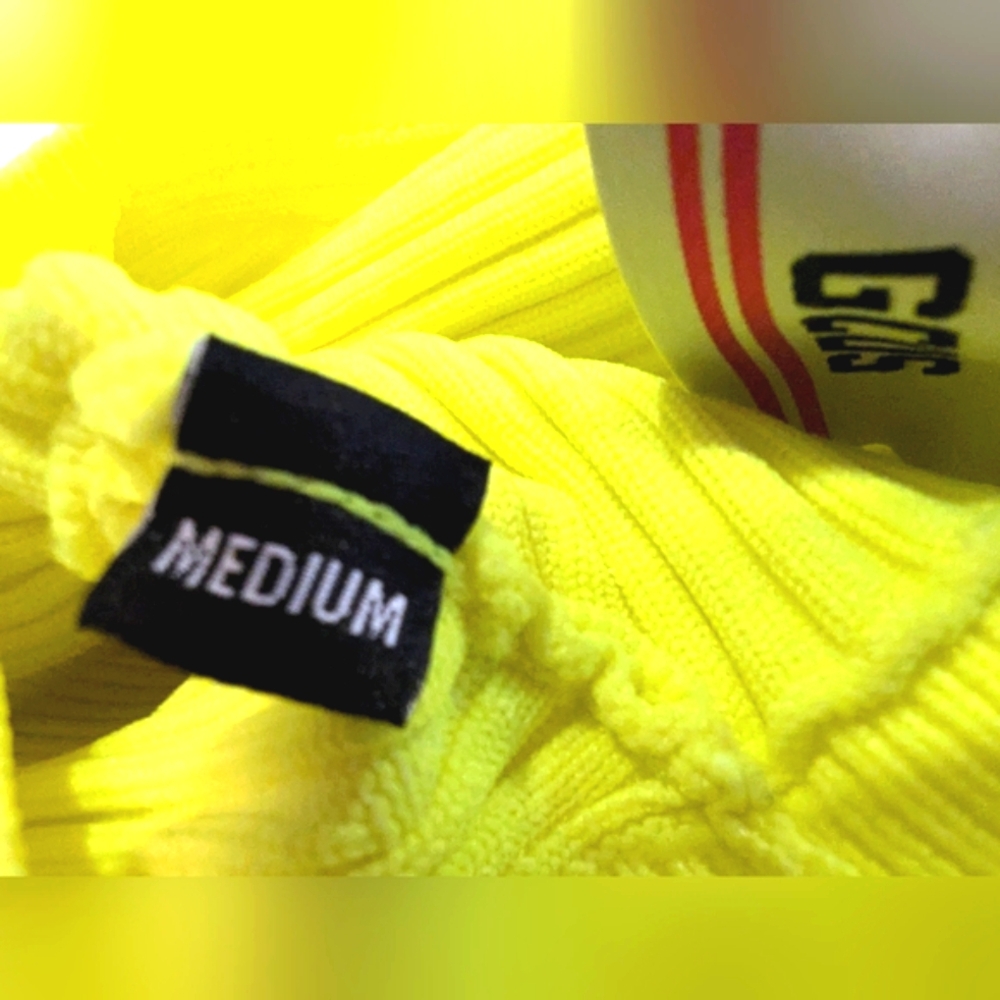 GCDS Neon Yellow Ribbed Tank Top - Picture 6 of 6